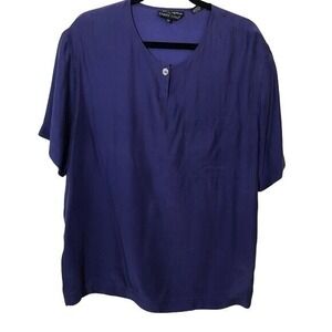 Carole Little Women's Top Blouse 100% Silk Purple Size 10